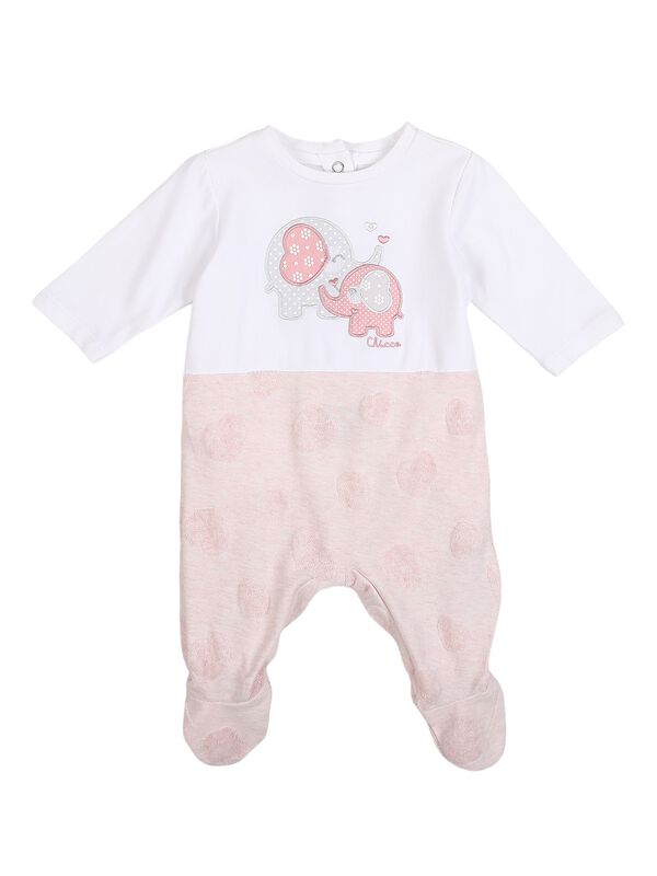 Girls Light Pink Nappy Opening Babysuit image number 0